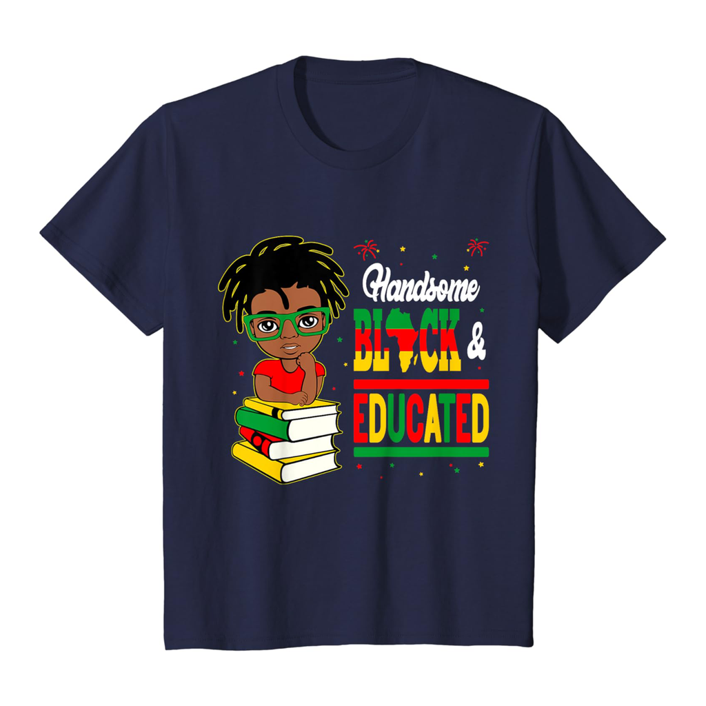 Handsome Black Educated Black History Month Kids Tee