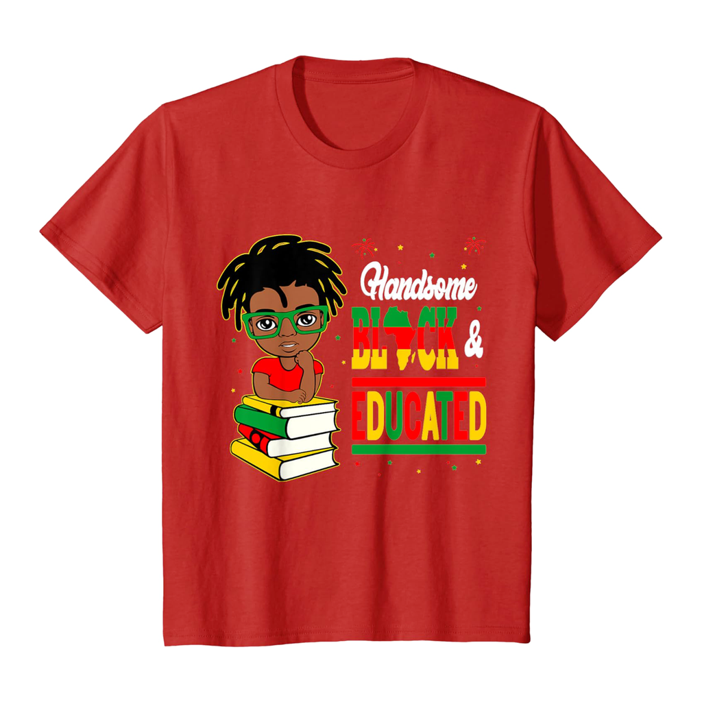 Handsome Black Educated Black History Month Kids Tee