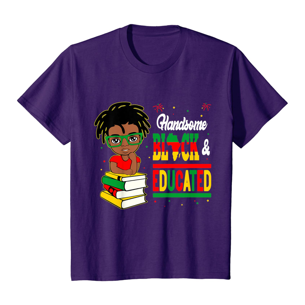 Handsome Black Educated Black History Month Kids Tee