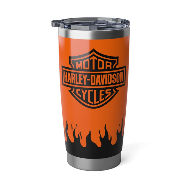 Harley Davidson Logo 20oz Tumbler – 2 Sided Insulated Tumbler With Fire flame Design