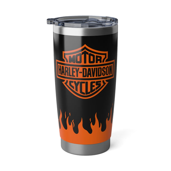 Harley Davidson Logo 20oz Tumbler – 2 Sided Insulated Tumbler With Fire flame Design