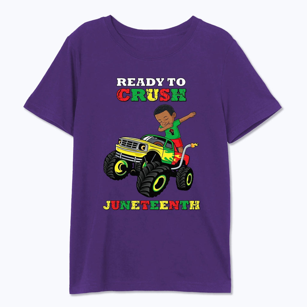 Ready To Crush Juneteenth Dabbing black kid Boys T-shirt