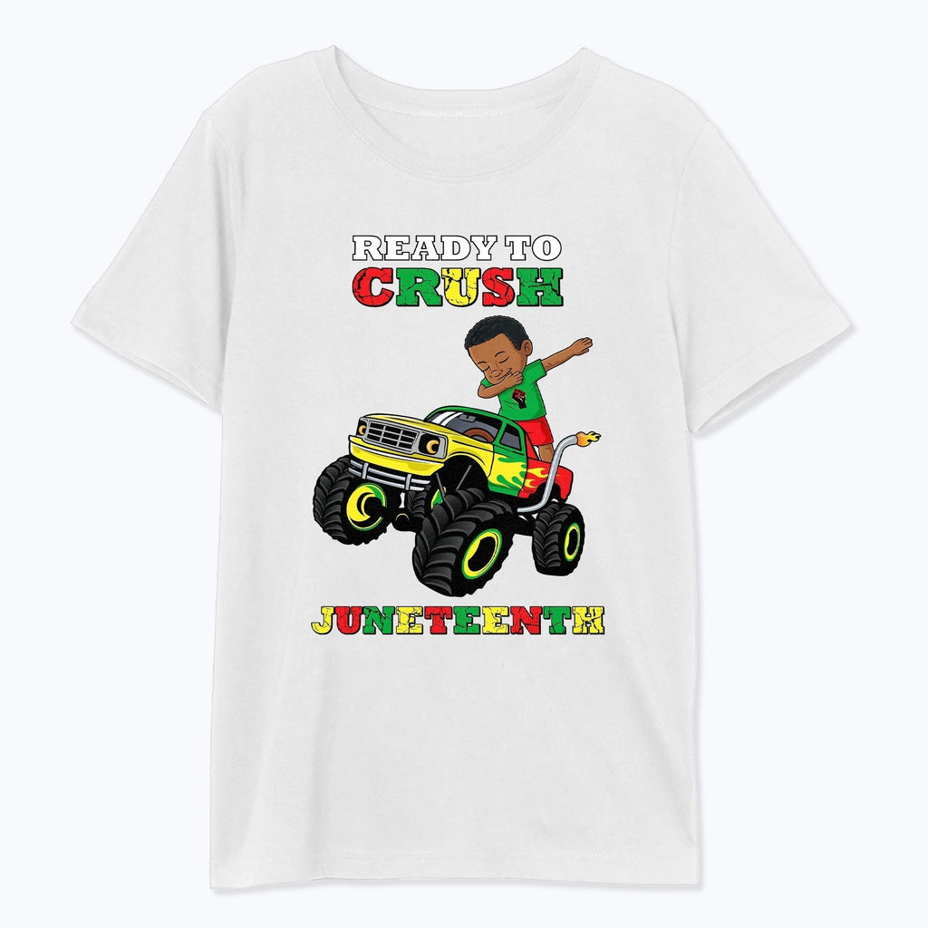 Ready To Crush Juneteenth Dabbing black kid Boys T-shirt