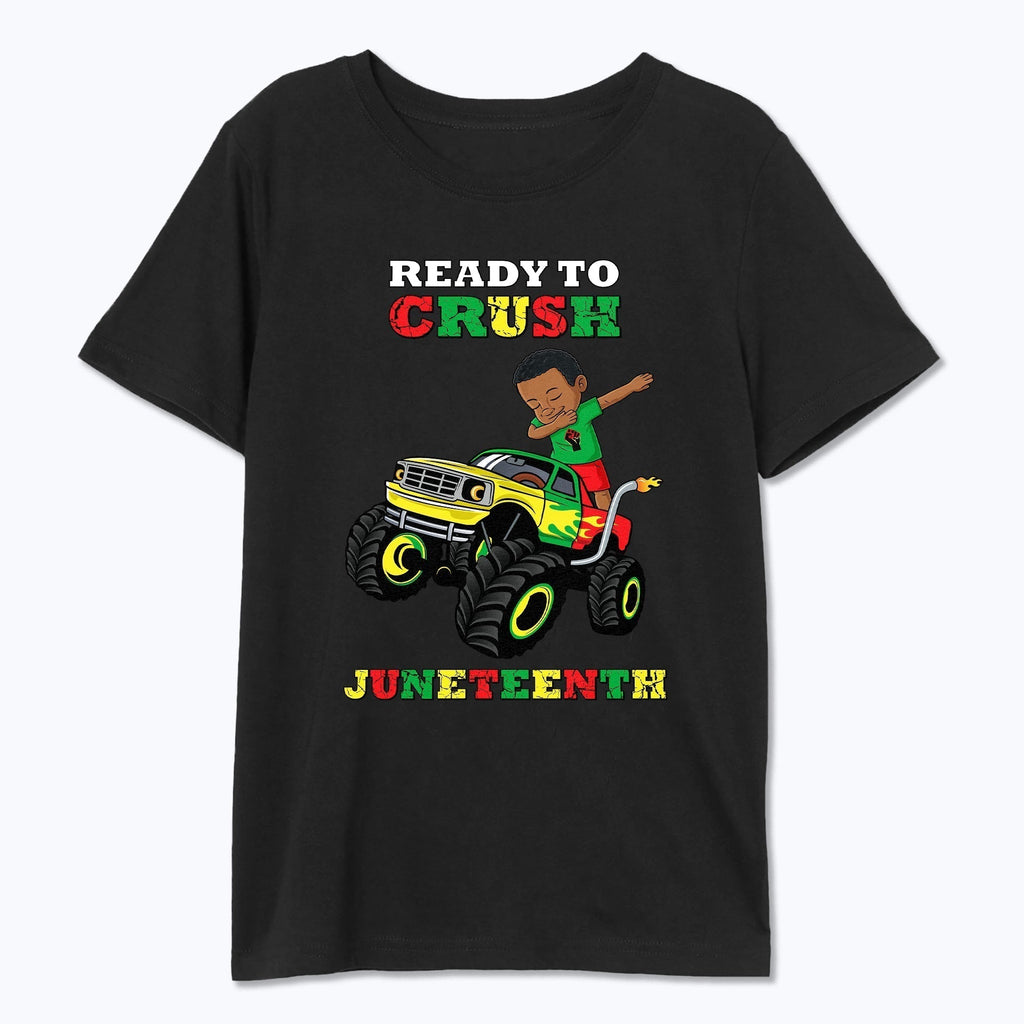 Ready To Crush Juneteenth Dabbing black kid Boys T-shirt