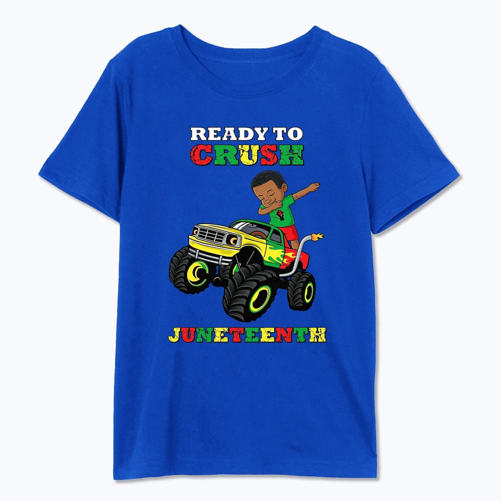 Ready To Crush Juneteenth Dabbing black kid Boys T-shirt