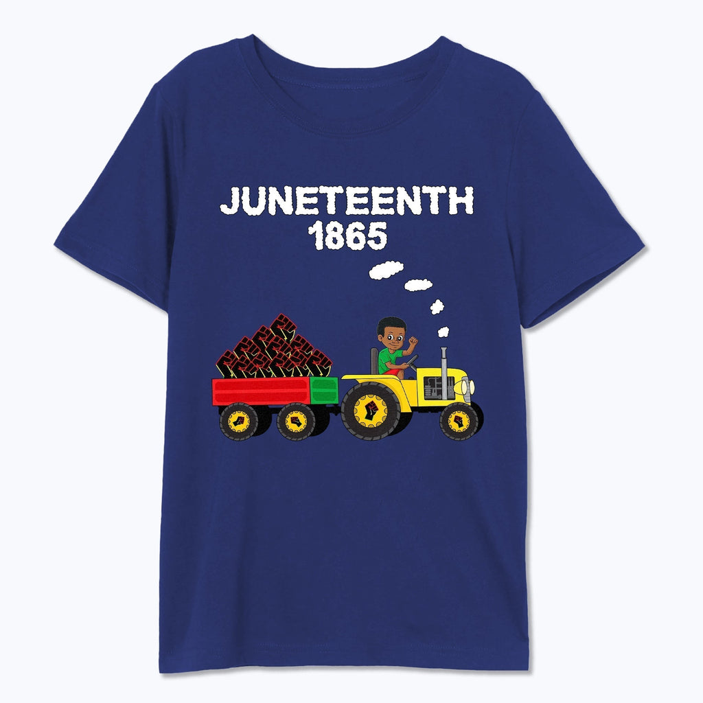 Juneteenth 1865 Funny Freedom Fists Tractor Boys T-shirt