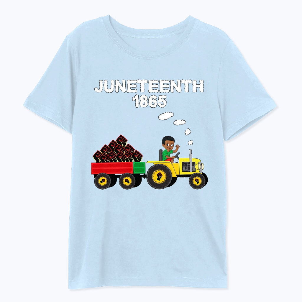 Juneteenth 1865 Funny Freedom Fists Tractor Boys T-shirt