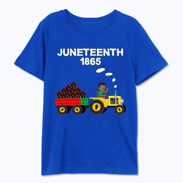 Juneteenth 1865 Funny Freedom Fists Tractor Boys T-shirt